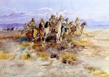 Grupo de exploración india 1897 Charles Marion Russell Pinturas al óleo